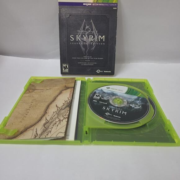 The Elder Scrolls V: Skyrim (Xbox 360, 2011) Legendary Edition w/ Map Complete - Picture 4 of 6
